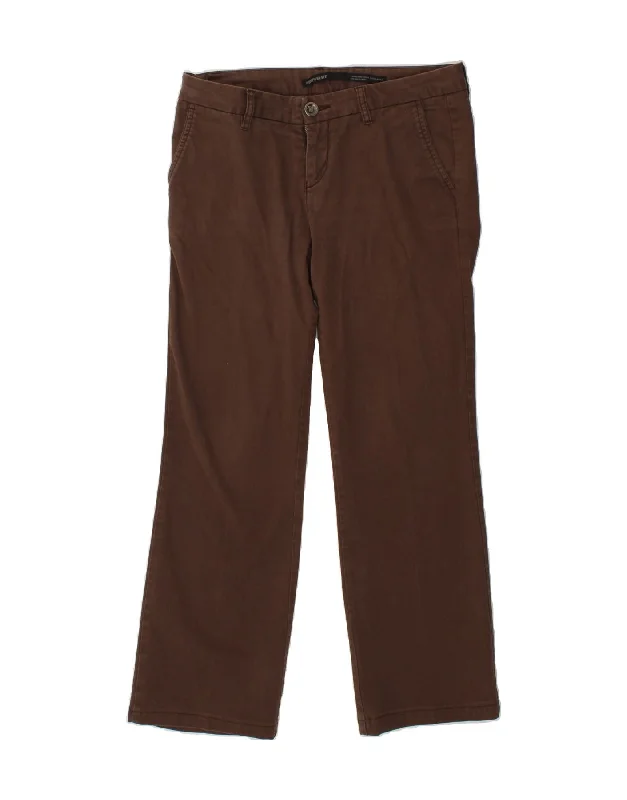 MURPHY & NYE Womens Straight Chino Trousers W30 L29 Brown Cotton Trousers Winter Warm