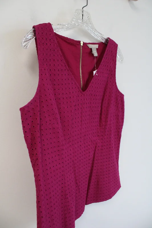 NEW Banana Republic Magenta Lace Eyelet Tank Top | 10 scoop neck tank