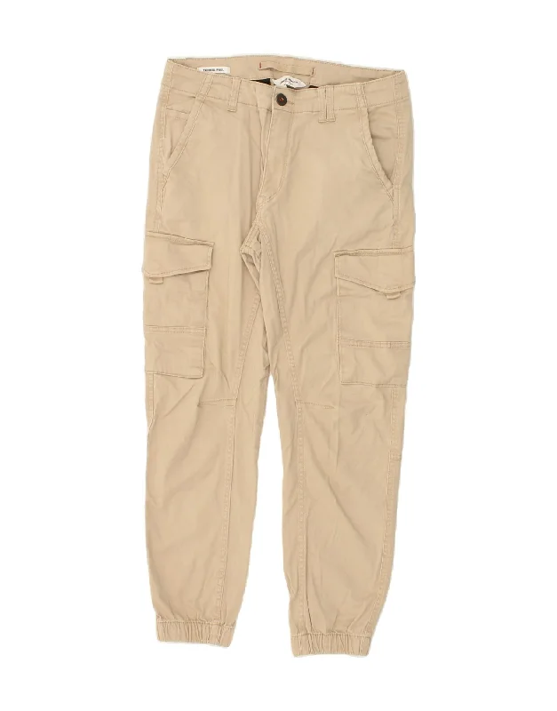 JACK & JONES Womens Paul Tapered Joggers Cargo Trousers W30 L26  Beige Trousers Canvas Durable