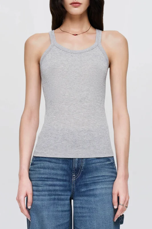 Ribbed Tank | Heather Grey teal tank top