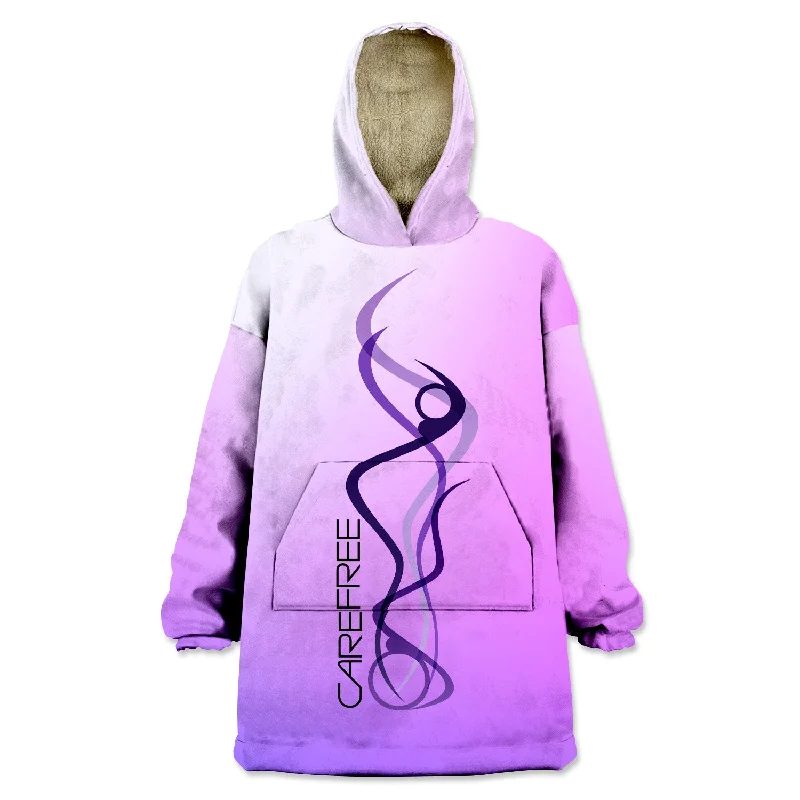 Carefree Wearable Blanket Hoodie Hoodie with Embroidery Detailed Premium