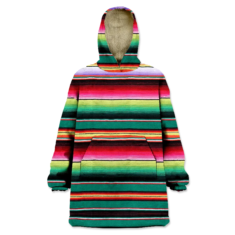 Serape Wearable Blanket Hoodie Hoodie with Pocket Utility Practical