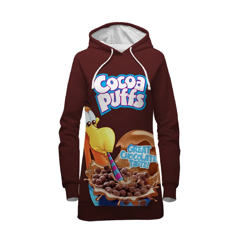 Cocoa Puffs Dress Hoodie Zip Hoodie Drawstring Kangaroo Pocket