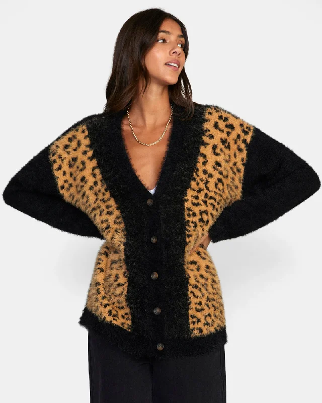 Here We Are Cardigan Sweater - Black Zippered Front Buttoned Front Snap Front