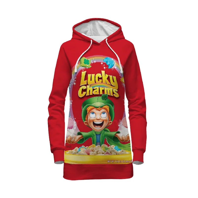 Lucky Charms Dress Hoodie Hoodie with Hem Frayed Vintage Worn