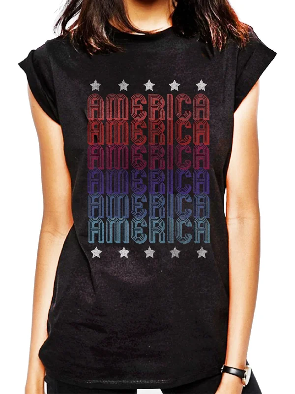 4th & Rose America Retro Stars Muscle Tank lavender tank top