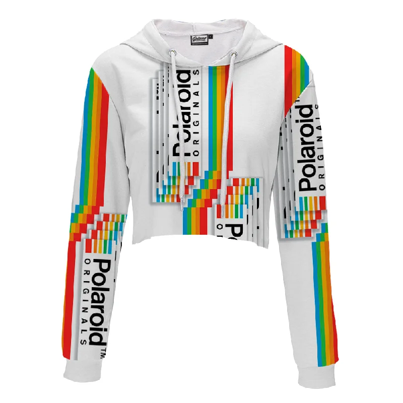 Polaroid Colors Crop Hoodie Hoodie with Cuffed Sleeves Snug Secure