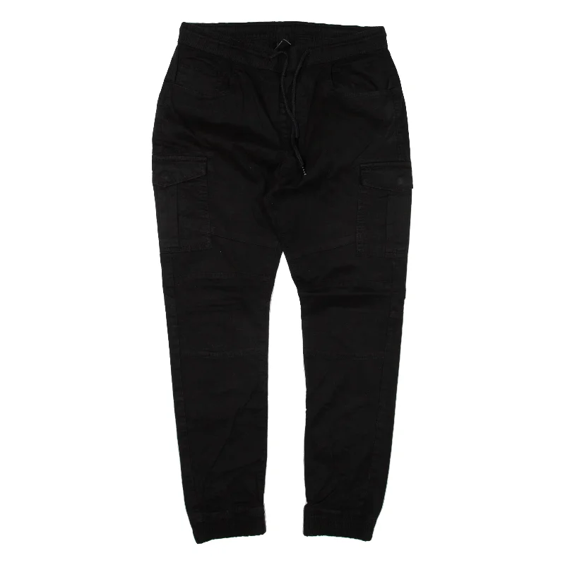 FSBN Cargo Trousers Black Regular Tapered Womens W31 L27 Trousers Office Stylish