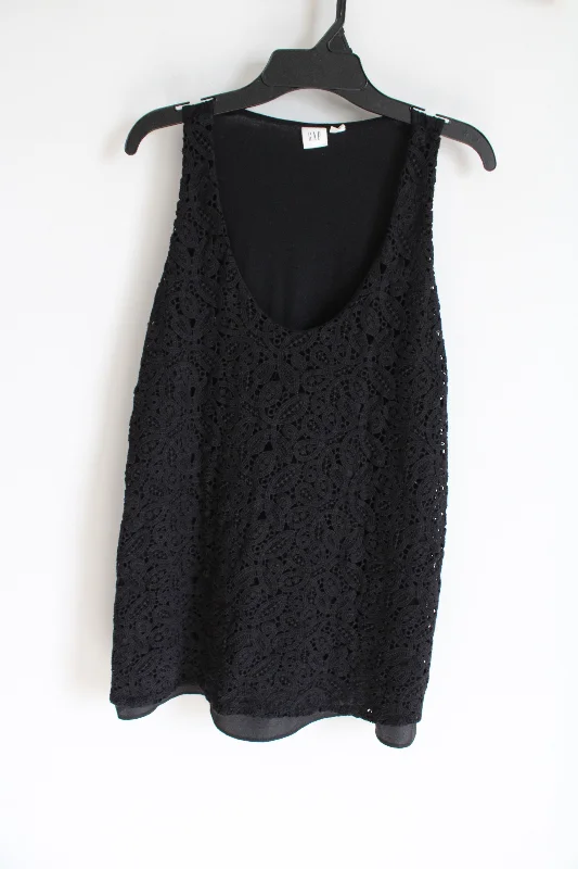 Gap Black Lace Front Tank | M casual tank top