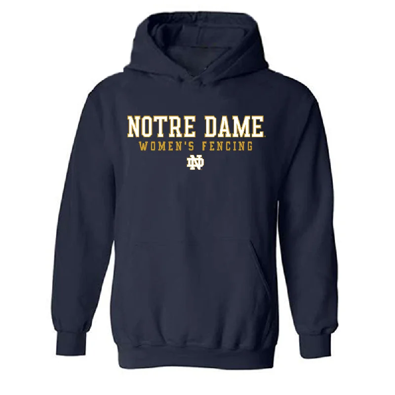 Notre Dame - NCAA Women's Fencing : Atara Greenbaum - Generic Shersey Hooded Sweatshirt Hoodie with Zipper Placket Modern Functional