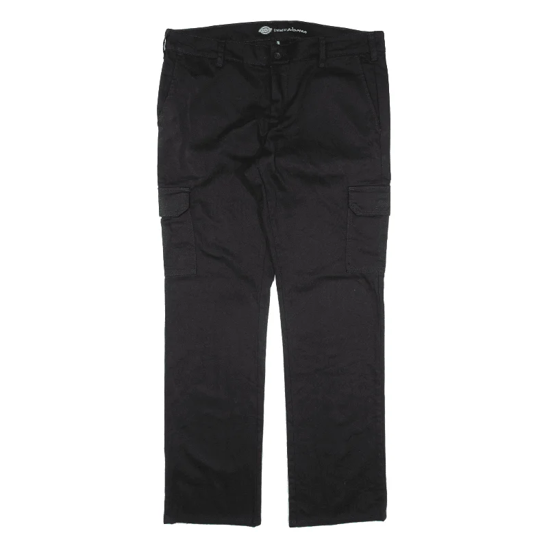 DICKIES Cargo Workwear Trousers Black Regular Straight Womens W36 L31 Trousers Cargo pockets