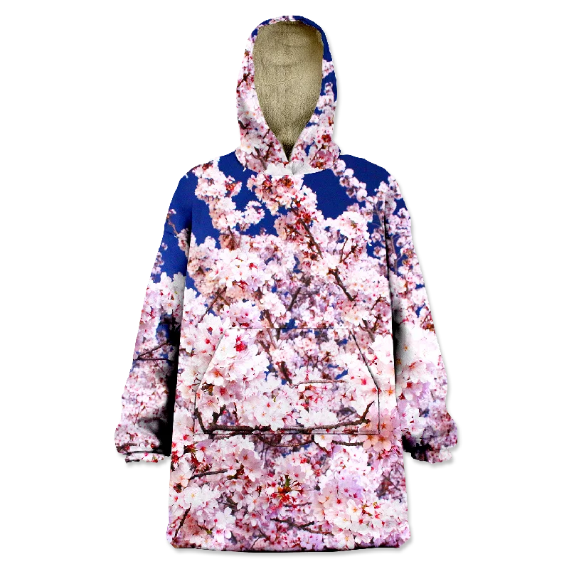 Sakura Blossom Wearable Blanket Hoodie Hoodie with Drop Shoulder Relaxed Streetwear