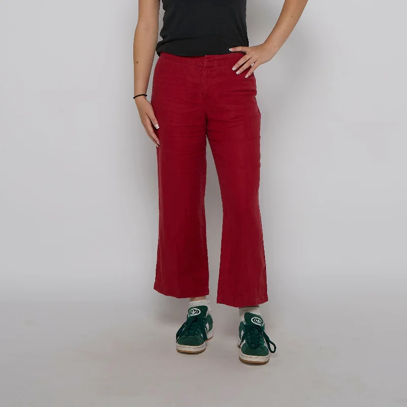 Mexx Red Linen Trousers - UK 8 Trousers Capri Summer