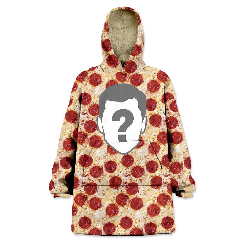 Pizza Custom Wearable Blanket Hoodie Hoodie with Elastic Cuffs Stretchable Comfortable