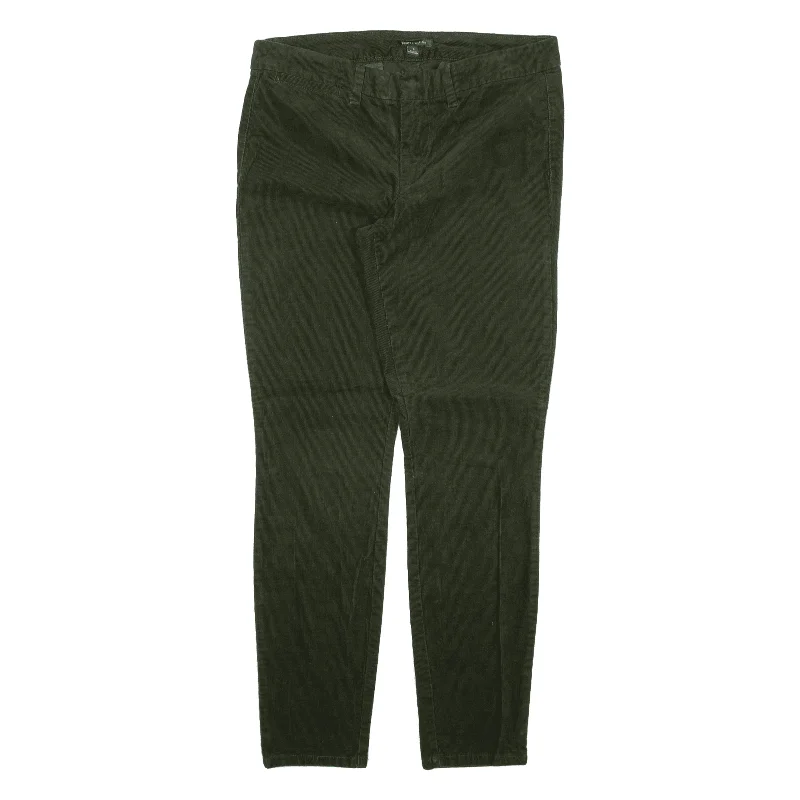 TOMMY HILFIGER Corduroy Trousers Green Slim Skinny Womens W31 L29 Trousers Solid Black