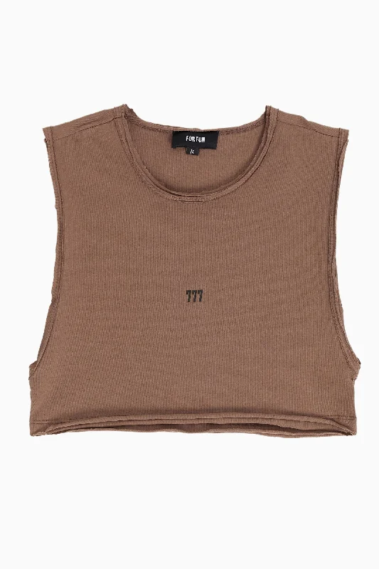 777 / Sleeveless Crop Tank Top crossback tank top