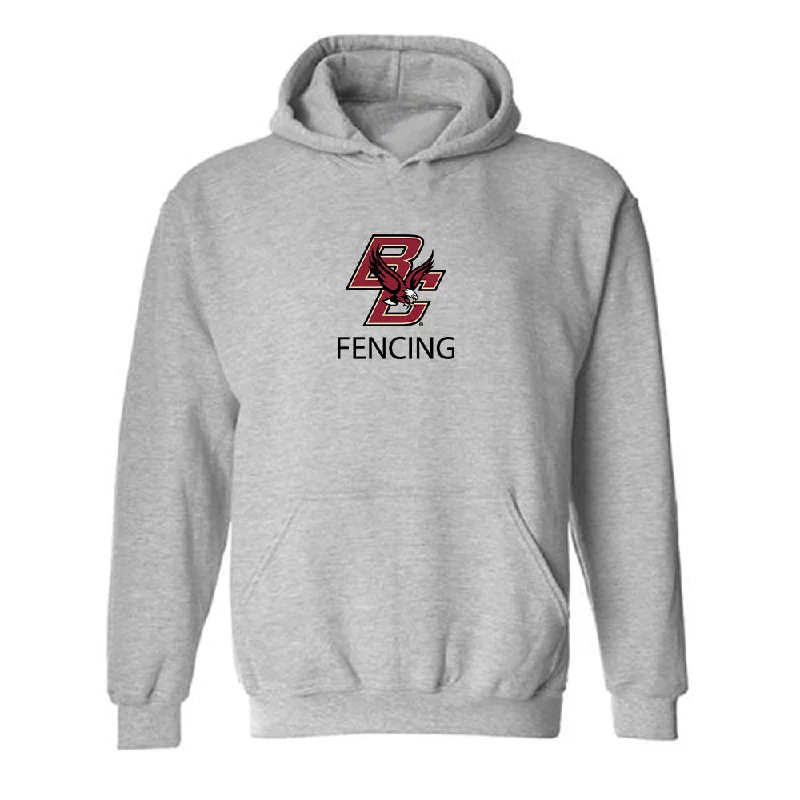 Boston College - NCAA Women's Fencing : Laura Fekete - Classic Shersey Hooded Sweatshirt Hoodie with Raw Hem Edgy Unfinished