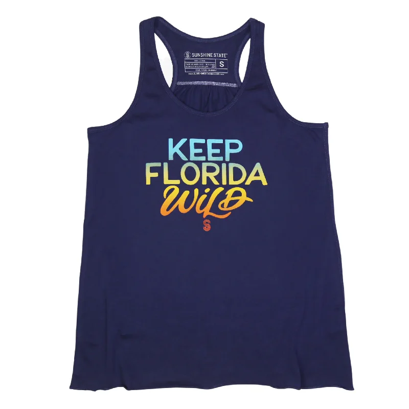 KEEP FL WILD FLOWY TANK - NAVY activewear tank top