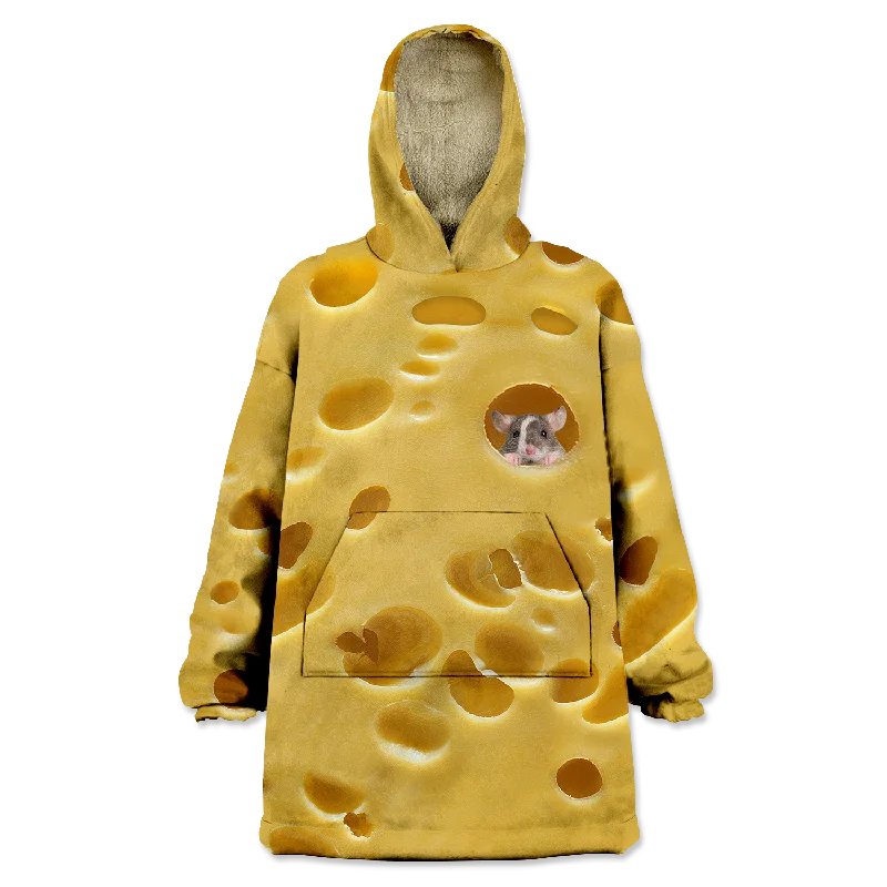 Swiss Cheese Wearable Blanket Hoodie Hoodie with Contrast Stitching Detailed Premium