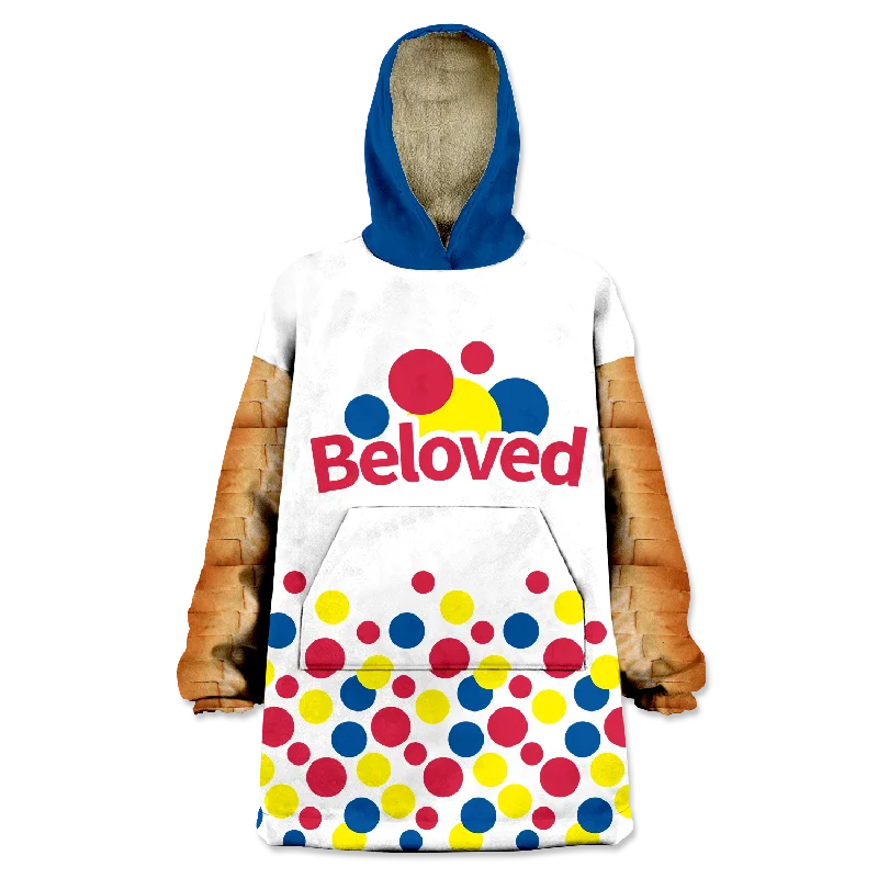 Wonder Bread Wearable Blanket Hoodie Hoodie with Metallic Shiny Futuristic