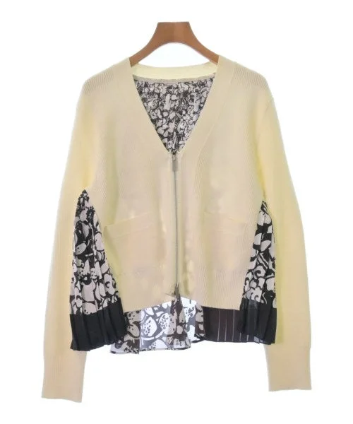 sacai Cardigans Chenille Fabric Brocade Fabric Lace Fabric