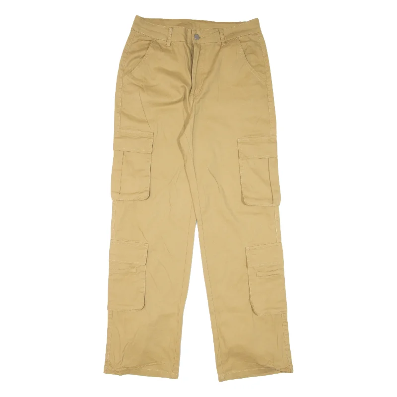 GILLIPUR Cargo Trousers Beige Relaxed Straight Womens W29 L30 Trousers Travel Practical