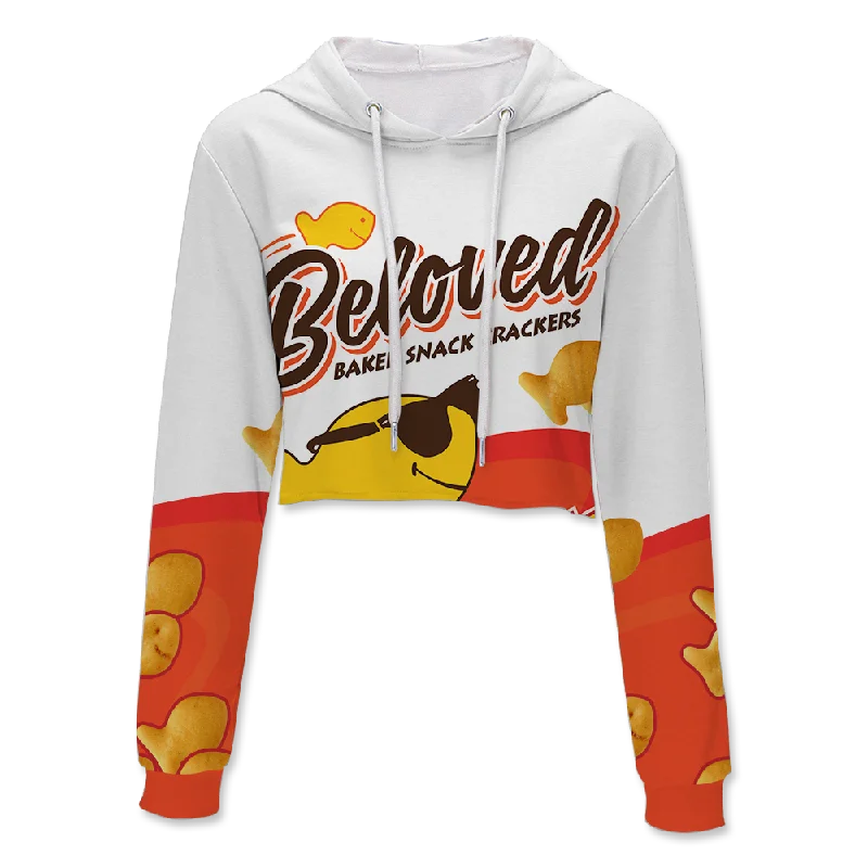 Beloved Goldfish Crop Hoodie Hoodie with Applique Textured Unique