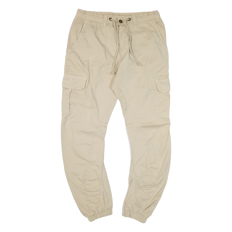 URBAN CLASSICS Cargo Trousers Beige Regular Tapered Womens W32 L27 Trousers Wedding White