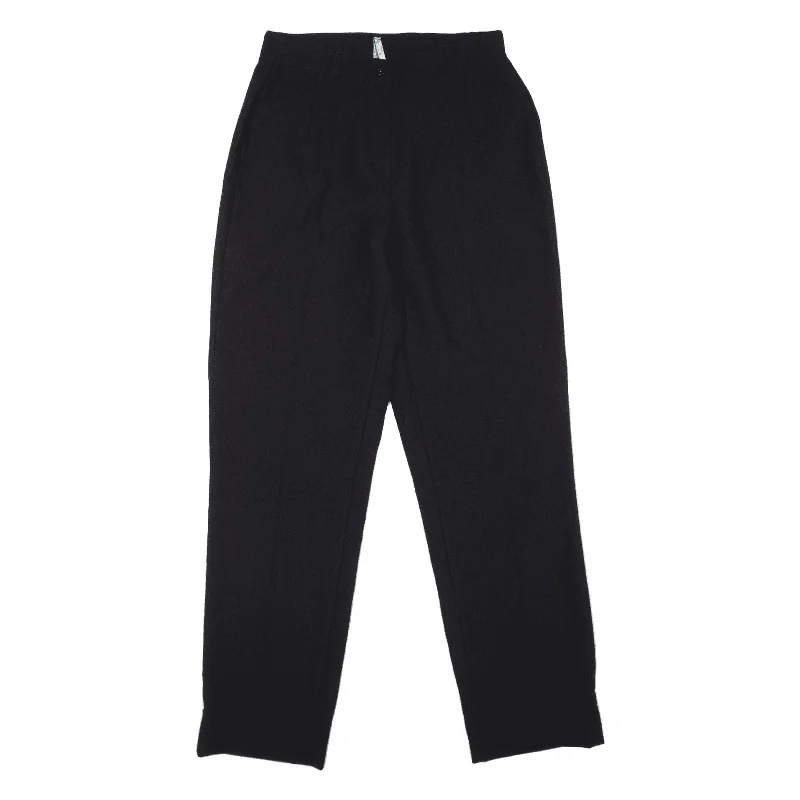 Trousers Black Regular Straight Womens W26 L28 Trousers chic elegant