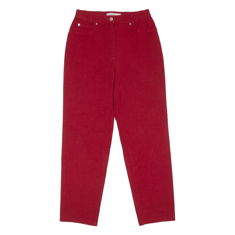 BIANCA Trousers Red Regular Tapered Womens W26 L28 Trousers Sale Discount