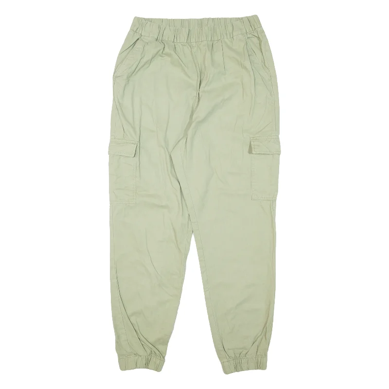 DIVIDED H&M Cargo Trousers Green Regular Tapered Womens W27 L28 Trousers Business Professional