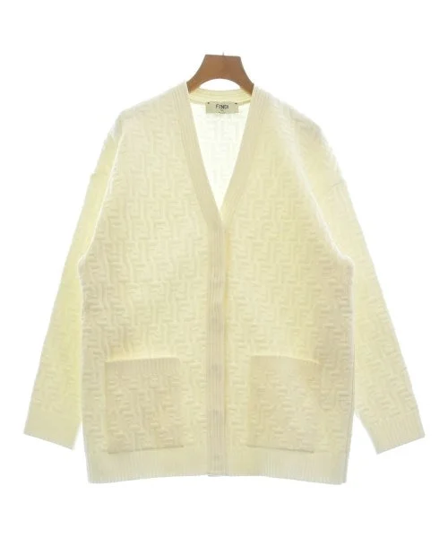 FENDI Cardigans Mesh Blend Leather Blend Suede Blend