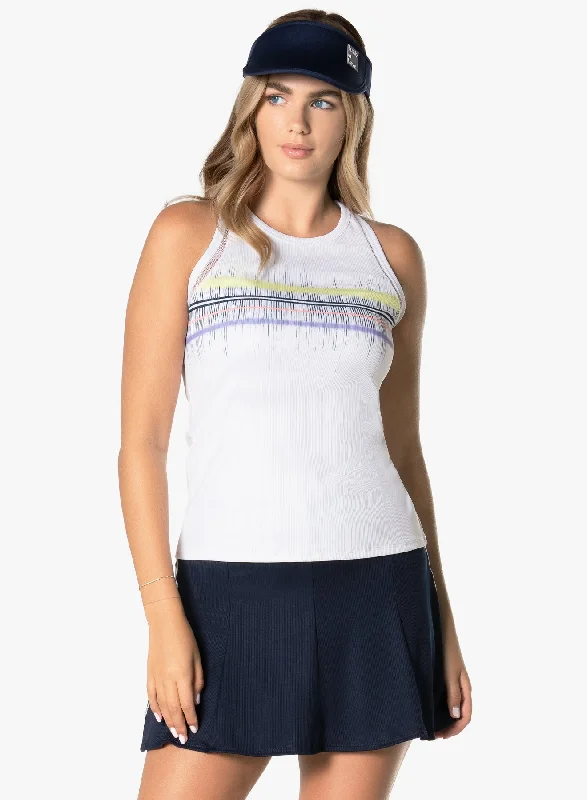 Ladies Lucky In Love Between The Lines Tank halter tank top