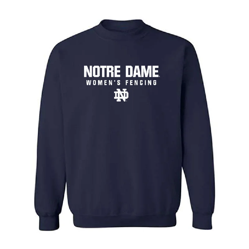 Notre Dame - NCAA Women's Fencing : Atara Greenbaum - Classic Shersey Crewneck Sweatshirt Hoodie with Hidden Zipper Minimalist Clean