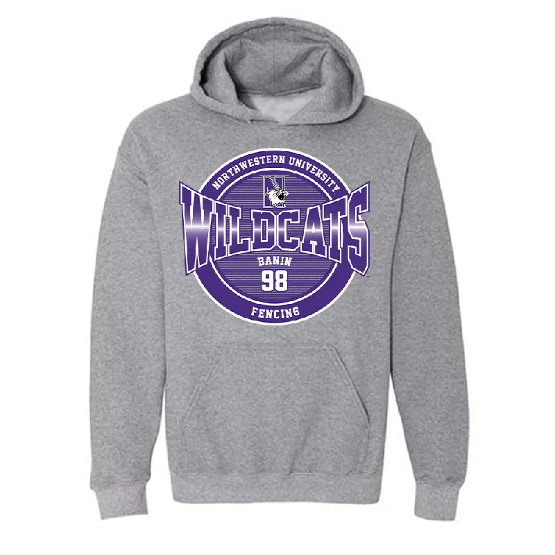 Northwestern - NCAA Women's Fencing : Isabelle Banin - Classic Fashion Shersey Hooded Sweatshirt Hoodie with V-Neck Classic Versatile