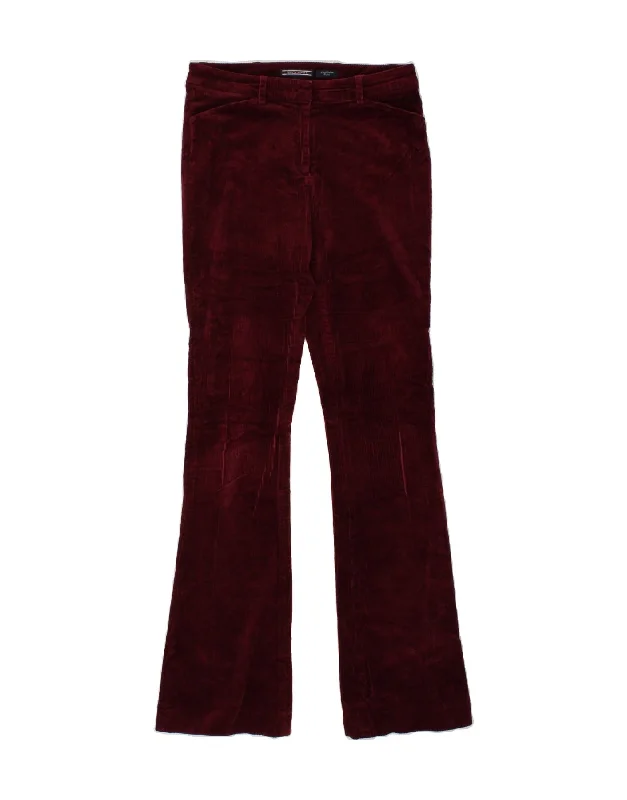 TOMMY HILFIGER Womens Corduroy Trousers US 6 Medium W28 L32 Burgundy Trousers Occasion Special