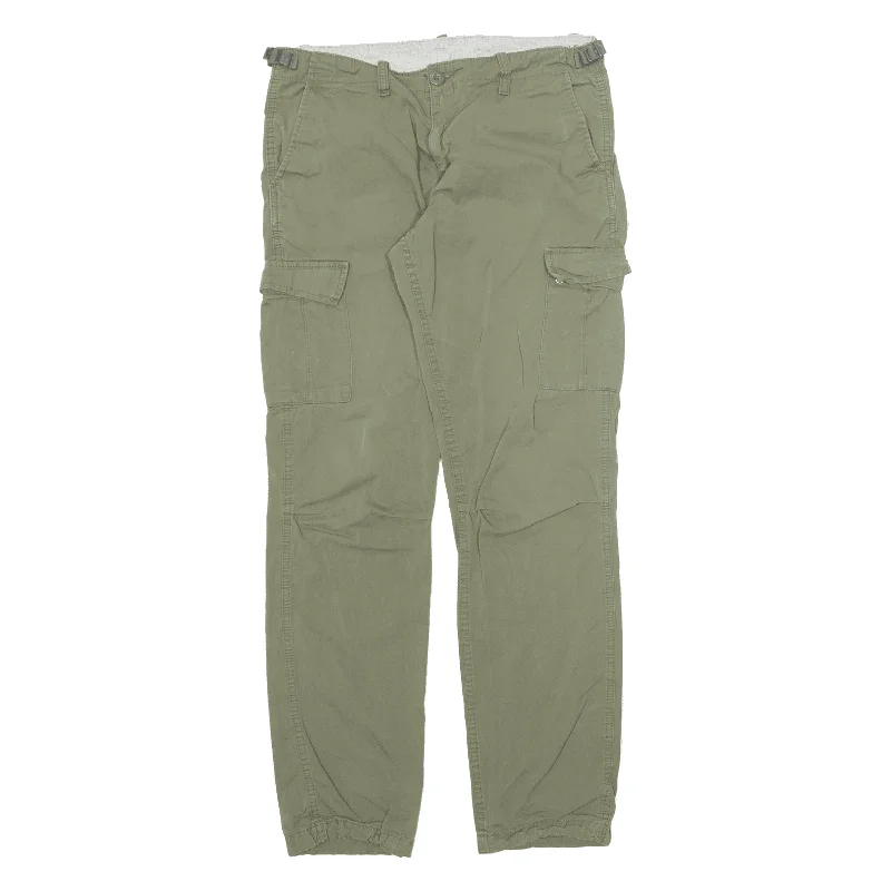 CARHARTT Aviation Pant Trousers Green Regular Tapered Womens W20 L32 Trousers Silk Elegant