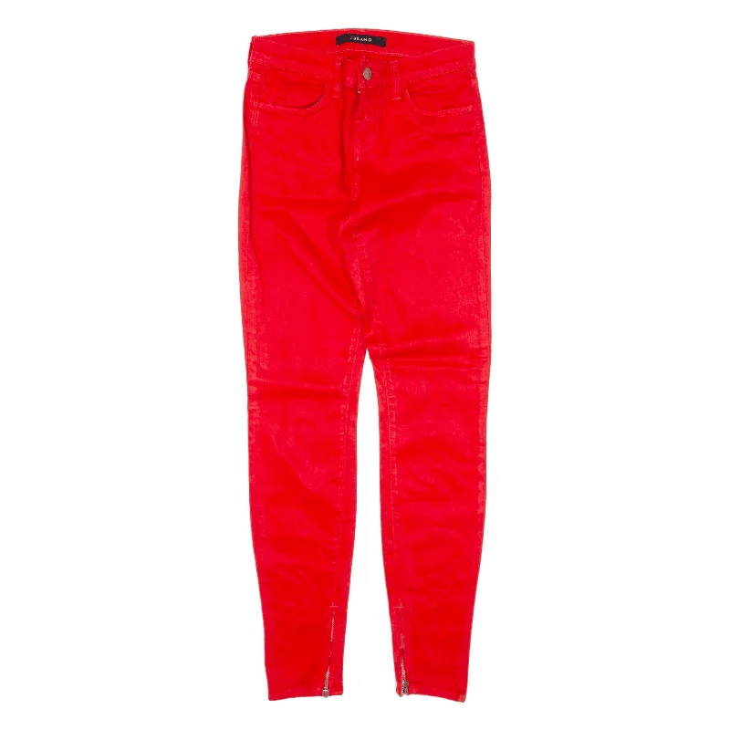 J BRAND Crop Trousers Red Slim Skinny Womens W24 L27 Trousers Yoga Stretchy