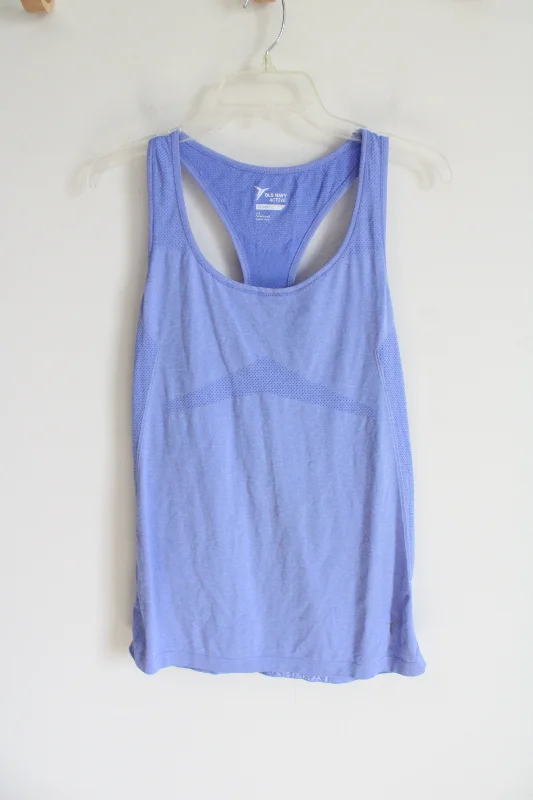 Old Navy Active Go-Dry Blue Fitted Tank | L lace tank top