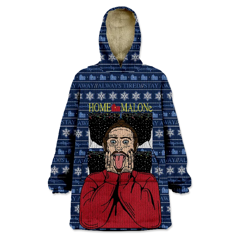 Home Malone Wearable Blanket Hoodie Hoodie with Applique Textured Unique