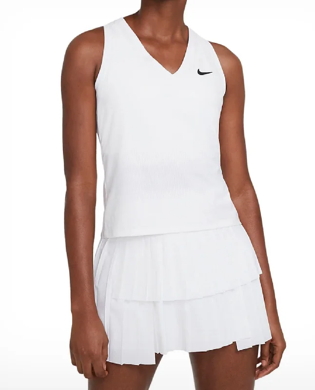 Ladies NikeCourt Victory Logo Tank (White) turquoise tank top