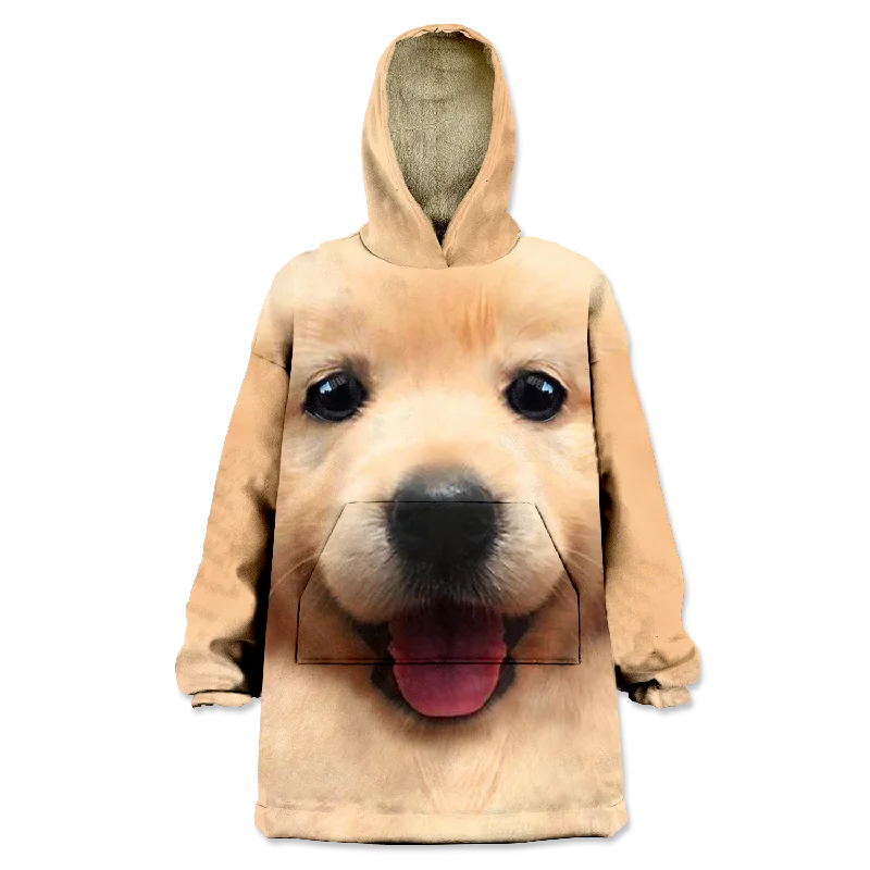 Puppy Dog Eyes Blanket Hoodie Hoodie with Color Block Contrast Stylish