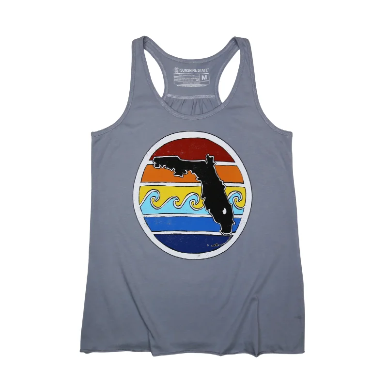 FL SUNSET FLOWY TANK - GREY sleep tank top