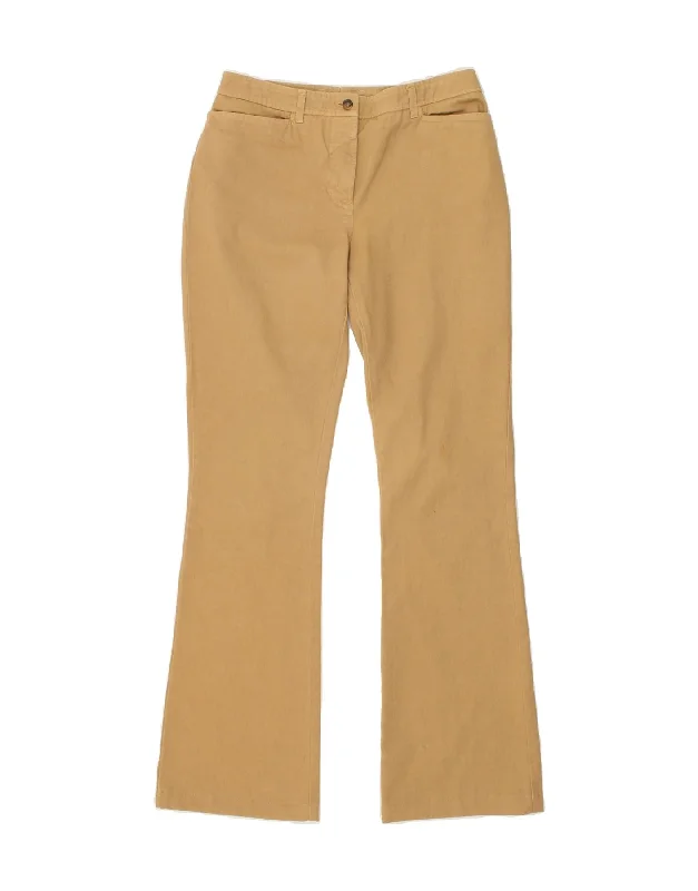 DOLCE & GABBANA Womens Bootcut Casual Trousers W28 L32  Beige Cotton Trousers Mesh Breathable