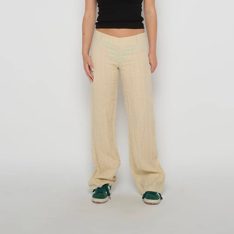 Linen Wide Leg Trousers - UK 12 Trousers versatile all-occasion