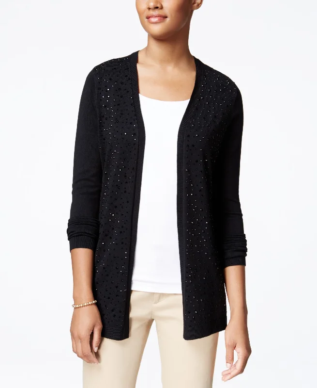 Charter Club Petite Embellished Open Front Cardigan Cardigan Knitwear Sweater