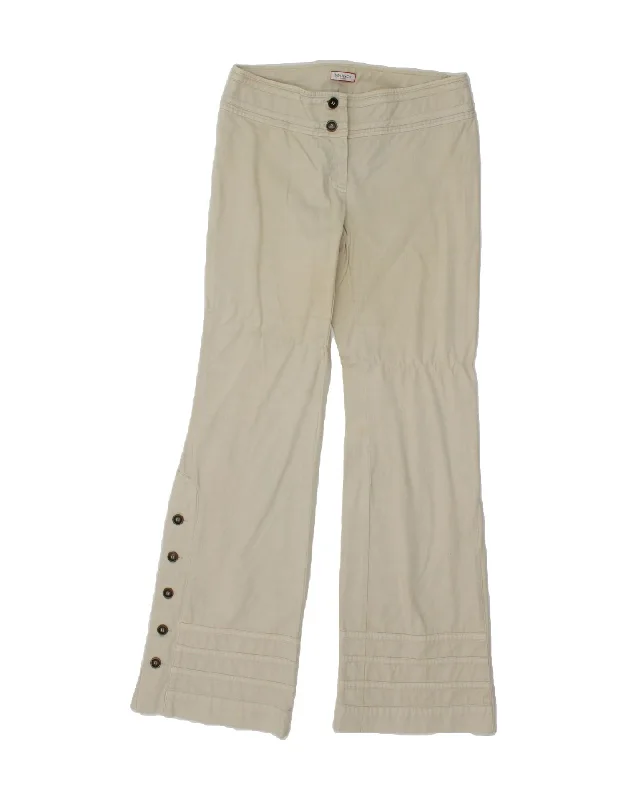 MAX & CO. Womens Bootcut Casual Trousers IT 44 Medium W30 L30  Beige Trousers Elastic Waist Soft