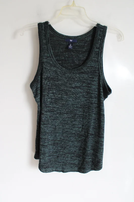 Gap Green & Black Heathered Knit Tank | S pastel tank top