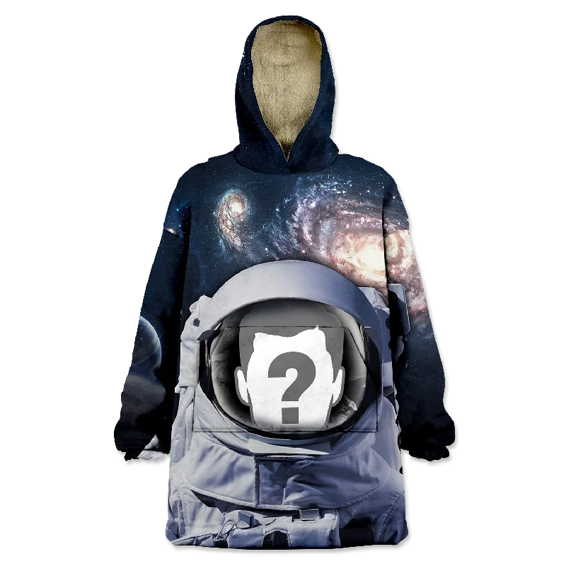 Astronaut Custom Wearable Blanket Hoodie Hoodie with Batwing Sleeves Loose Dramatic