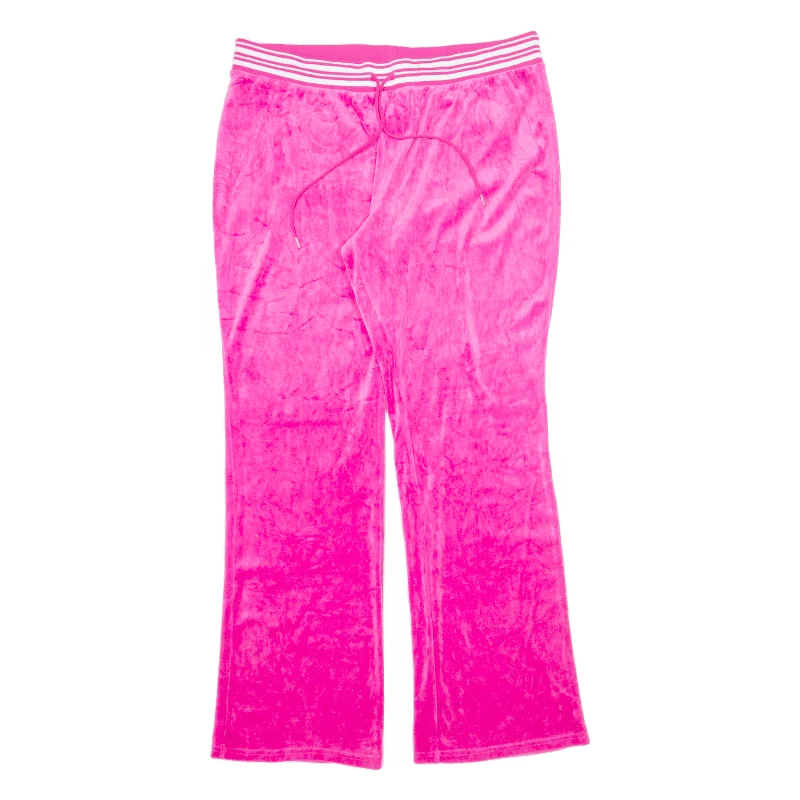 JUICY COUTURE Velvet Trousers Pink Relaxed Bootcut Womens W36 L32 Trousers sophisticated sleek